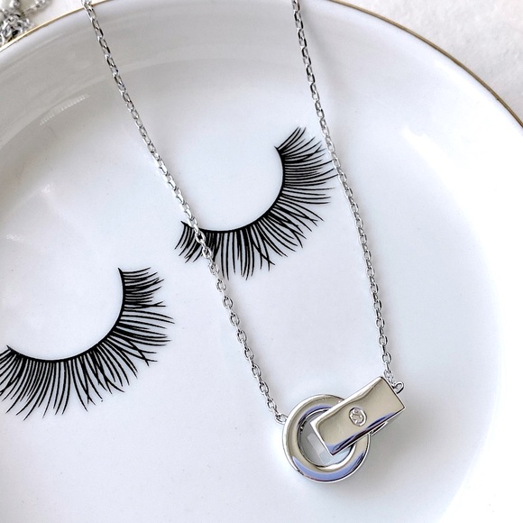 Swarovski Blue “Hollow Interlocking Hoop” Pendant Necklace - Picture 10 of 16